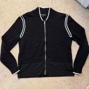 Athleta Charcoal Sweater with Light Trim